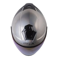 Casco Shaft Pro 240Dv Solid Camaleon Gris Claro Visor Iridium Azul 2