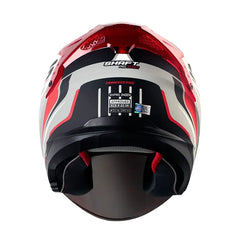 Casco Shaft Pro 240Dv Transverse Gris Rojo Visor Iridium Naranja 3