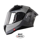 Casco Shaft Pro 606Sp Flame Negro Gris Visor Revo Plateado 11
