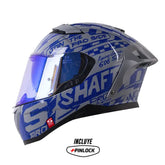 Casco Shaft Pro 606Sp Racing Gris Azul Visor Revo Azul 1