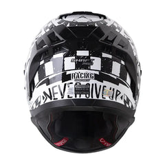 Casco Shaft Pro 606Sp Racing Negro Blanco Visor Revo Plateado 2