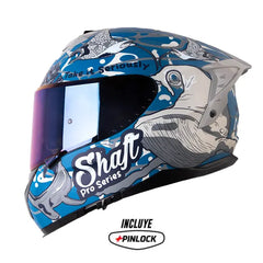 Casco Shaft Pro 610Dv Evo Bluer Plane Azul Oscuro Visor Iridium Azul