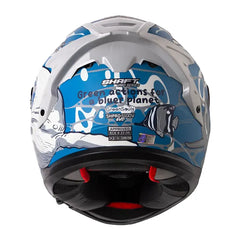 Casco Shaft Pro 610Dv Evo Bluer Plane Azul Oscuro Visor Iridium Azul 3