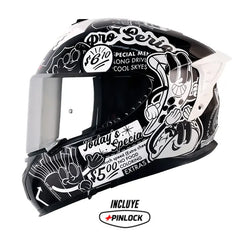 Casco Shaft Pro 610Dv Evo Fast_Food Negro Gris Visor Iridium Silver