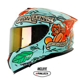 Casco Shaft Pro 610Dv Evo La Buena Vida Verde Claro Visor Iridium Rojo