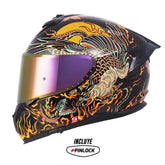 Casco Shaft Pro 610Dv Evo Resurgimiento Negro Naranja Visor Iridium Rojo