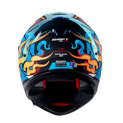 Casco Shaft Pro 610Dv Evo The Reptule Negro Rojo Visor Iridium Azul 3
