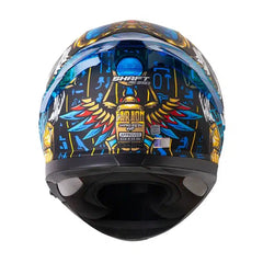 Casco Shaft Pro 612Dv Evo Faraon Negro Azul Visor Iridium Azul 3