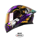 Casco Shaft Pro 612Dv Evo Faraon Negro Morado Visor Iridium Morado