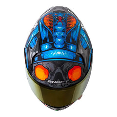 Casco Shaft Pro 612Dv Evo Faraon Negro Naranja Visor Iridium Rojo 2