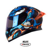 Casco Shaft Pro 612Dv Evo The Abisal Negro Azul Visor Iridium Azul