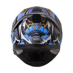 Casco Shaft Pro 612Dv Inside Soul Azul Gris Visor Iridium Dorado 3