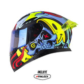 Casco Shaft Pro 612Dv Inside Soul Azul Rojo Visor Iridium Azul