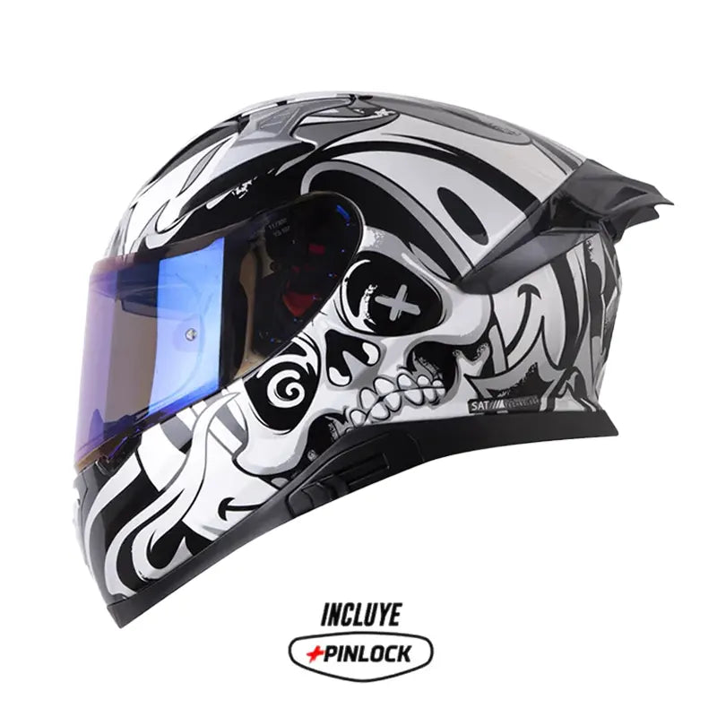 Casco Shaft Pro 612Dv Inside Soul Blanco Visor Iridium Azul