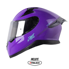 Casco Shaft Pro 612Dv Solid Morado Turquesa Visor Iridium Silver