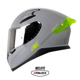 Casco Shaft Pro 612Dv Solid Nardo Amarillo Visor Silver 1
