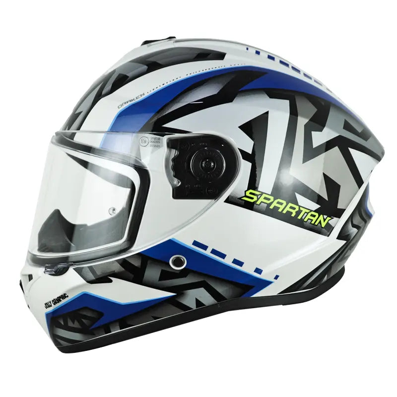 Casco Spartan Draken S Jolly Negro Blanco Azul