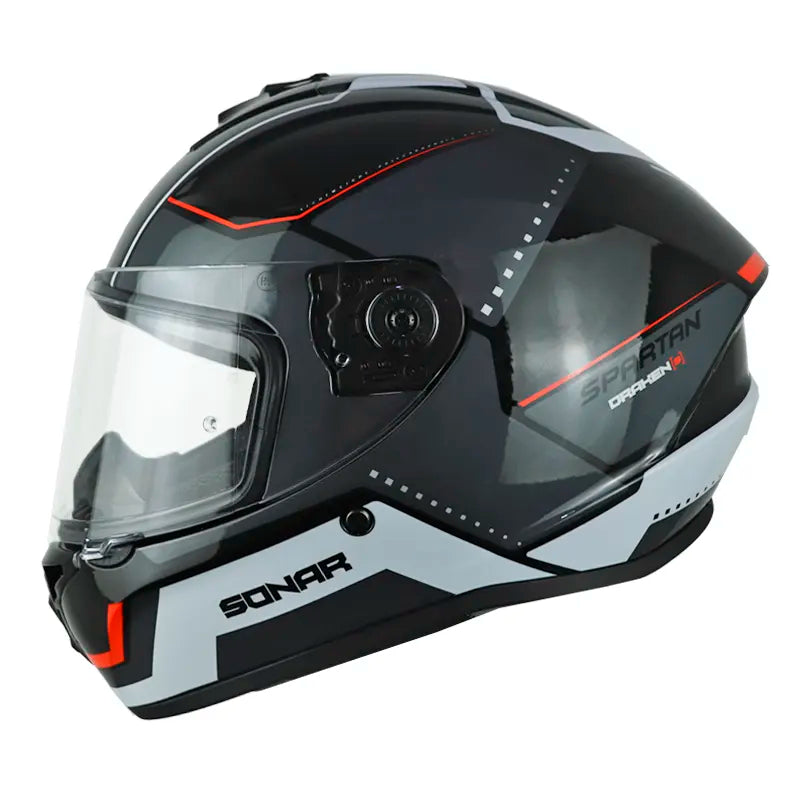 Casco Spartan Draken S Sonar Negro Gris Blanco
