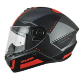 Casco Spartan Draken S Sonar Negro Gris Rojo