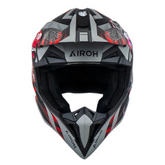 Casco Airoh Wraaap Cyber Negro Gris Rojo