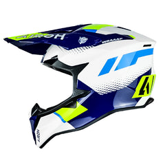 Casco Airoh Wraaap Vision Blanco Amarillo Azul