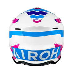 Casco Airoh Wraaap Vision Rosado Blanco Azul