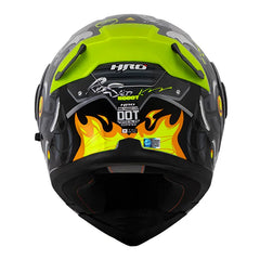 Casco Hro 3400Dv Evo Robot Gris Amarillo Neon Visor Iridium Azul