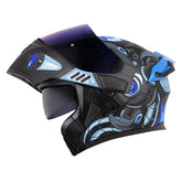 Casco Hro 3400Dv Evo Robot Negro Azul Visor Iridium Azul