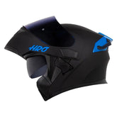 Casco Hro 3400Dv Evo Solid Negro Azul Visor Iridium Azul