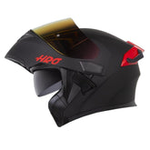 Casco Hro 3400Dv Evo Solid Negro Rojo Visor Iridium Rojo