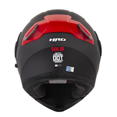 Casco Hro 3400Dv Evo Solid Negro Rojo Visor Iridium Rojo