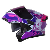 Casco Hro 3400Dv Evo Switch Azul Morado Visor Iridium Morado