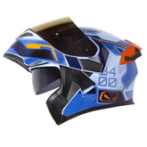 Casco Hro 3400Dv Evo Switch Azul Visor Iridium Rojo
