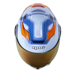 Casco Hro 3400Dv Evo Switch Azul Visor Iridium Rojo