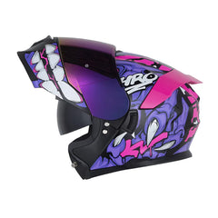 Casco Hro 3440Dv Drok Negro Morado Visor Iridium Morado