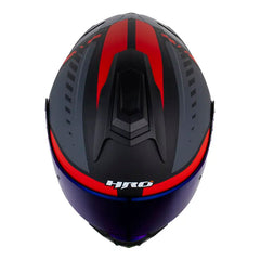 Casco Hro 3480Dv Evo Duality Negro Rojo Visor Iridium Azul