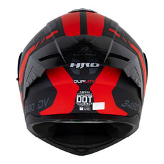 Casco Hro 3480Dv Evo Duality Negro Rojo Visor Iridium Azul