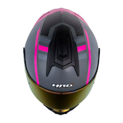 Casco Hro 3480Dv Evo Oblivion Gris Oscuro Fucsia Visor Iridium Morado