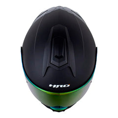 Casco Hro 3480Dv Evo Solid V2 Negro Rojo Visor Iridium Rojo