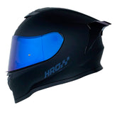 Casco Hro 506Sp Solid V2 Negro Azul Visor Iridium Azul