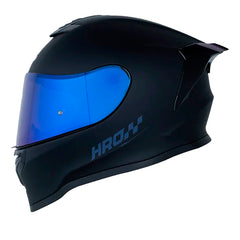 Casco Hro 506Sp Solid V2 Negro Azul Visor Iridium Azul