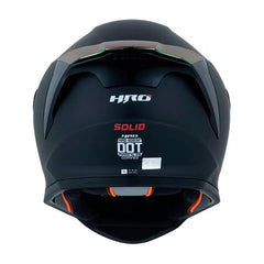 Casco Hro 506Sp Solid V2 Negro Rojo Visor Iridium Rojo