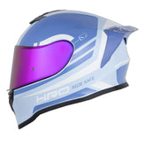 Casco Hro 506Sp Vito Azul Blanco Visor Iridium Morado