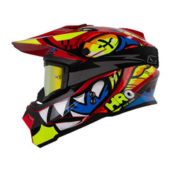 Casco Hro Mx-03 Riolu Rojo Naranja Neon