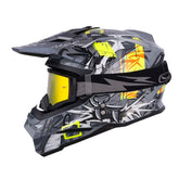 Casco Hro Mx-03 Taiga Gris Oscuro Gris Claro