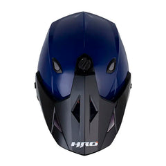 Casco Hro Mx-330Dv Solid Azul Silver Visor Iridium Azul