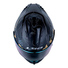 Casco Ls2 Ff806 Fusion Mamba Negro Dorado Visor Iridium Dorado