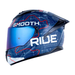 Casco Ls2 Ff806 Fusion Roma Azul Oscuro Blanco Visor Iridium Azul