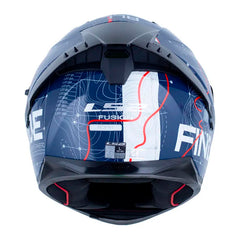 Casco Ls2 Ff806 Fusion Roma Azul Oscuro Blanco Visor Iridium Azul