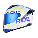 Casco Ls2 Ff806 Fusion Roma Blanco Azul Visor Iridium Azul